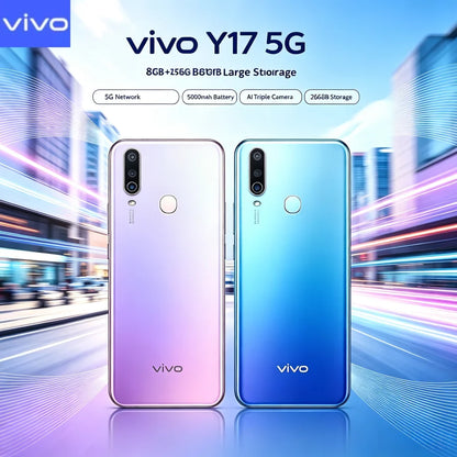2026 New Authentic product Vivo Y17 Global Version Unlocked Mobile Phone 8GB RAM 256GB ROM Triple Rear Camera 5000mAh Battery