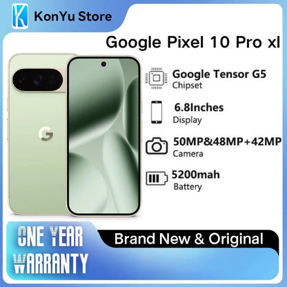 Google Pixel 10 Pro XL - Triple Rear Camera System Tensor G5 Fast-Charging 24+ Hour Battery and 6.8" Super Actua Display
