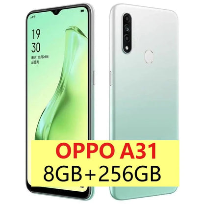 OPPO A8 Cellphone 8GB+256GB AI Face Unlock 6.5" Waterdrop Screen 4230mAh Big Battery 12MP Triple Rear Camera Global Version