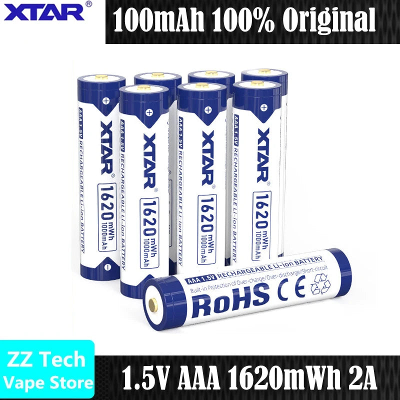 4/8pcs Original XTAR 1.5V AAA 1620mWh 1000mAh 2A Discharge Rechgable Lithium Battery 1200 Times Cycle Life Protected Cell