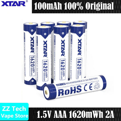 4/8pcs Original XTAR 1.5V AAA 1620mWh 1000mAh 2A Discharge Rechgable Lithium Battery 1200 Times Cycle Life Protected Cell