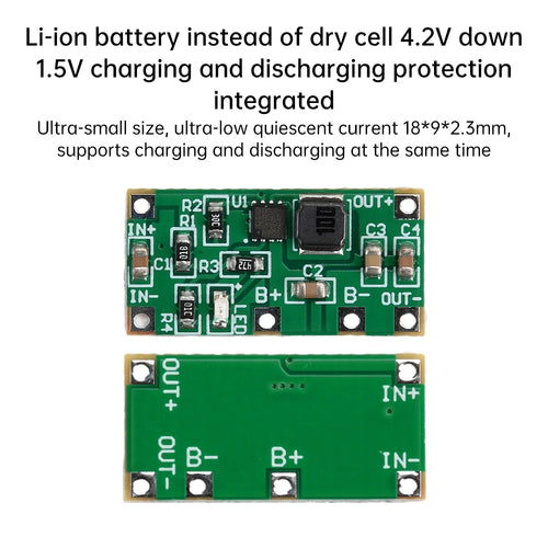 AA/AAA Dry Battery to Lithium Battery Power Board 3V-4.2V to 3V 1.5V Charging and Discharging Toy Remote Control Mouse Modific