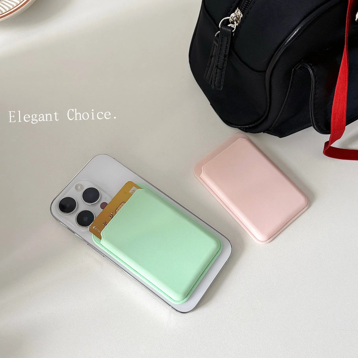 For all iPhone For Magsafe Card phone Back Bag For Magsafe Magnetic Case Suitable Leather Card Wallet Cover Phone Card Holder