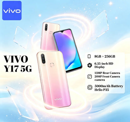 2026 New Vivo phones VIVO Y17 Global Version 8GB RAM 256GB ROM Unlocked Mobile Phone Triple Rear Camera 5000mAh Battery