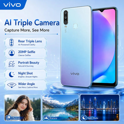 2026 new vivo Y17 5G 8GB+256GB Phone, 6.58'' FHD+ Display, AI Triple Camera, 20MP Selfie, 5000mAh Battery, Fingerprint Unlock