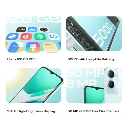 2026 Vivo Y18 Global Edition Smartphone 6.56-Inch 90Hz Display 5000mAh Battery 8GB RAM 256GB Storage 64MP Triple Camera