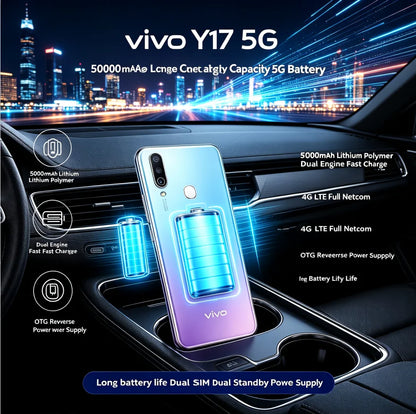 2026 New Authentic product Vivo Y17 Global Version Unlocked Mobile Phone 8GB RAM 256GB ROM Triple Rear Camera 5000mAh Battery