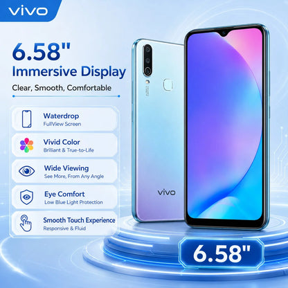 2026 new vivo Y17 5G 8GB+256GB Phone, 6.58'' FHD+ Display, AI Triple Camera, 20MP Selfie, 5000mAh Battery, Fingerprint Unlock