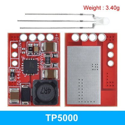 TZT TP5100 charging management power supply module TP5000 1A 2A compatible with 4.2V 8.4V single and double lithium batteries