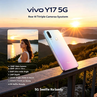 2026 New Authentic product Vivo Y17 Global Version Unlocked Mobile Phone 8GB RAM 256GB ROM Triple Rear Camera 5000mAh Battery