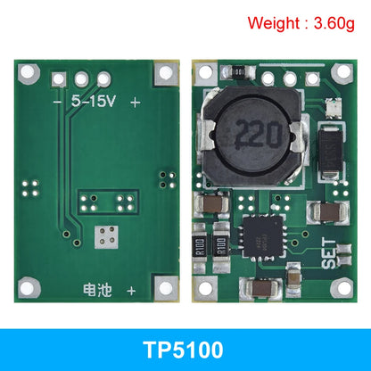 TZT TP5100 charging management power supply module TP5000 1A 2A compatible with 4.2V 8.4V single and double lithium batteries