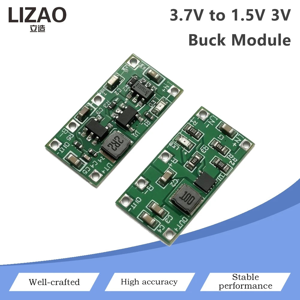 3.7V to 1.5V / 3V Output DC-DC Buck Step Down Power Module Lithium Battery Voltage Regulator Board Replace AA AAA Dry Battery
