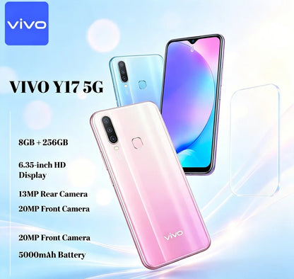 2026 New Vivo phones VIVO Y17 Global Version 8GB RAM 256GB ROM Unlocked Mobile Phone Triple Rear Camera 5000mAh Battery